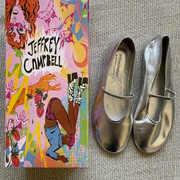 NWB Jeffrey Campbell Dancerina Ballet Flats in Silver - Size 7.5 - Picture 4 of 12